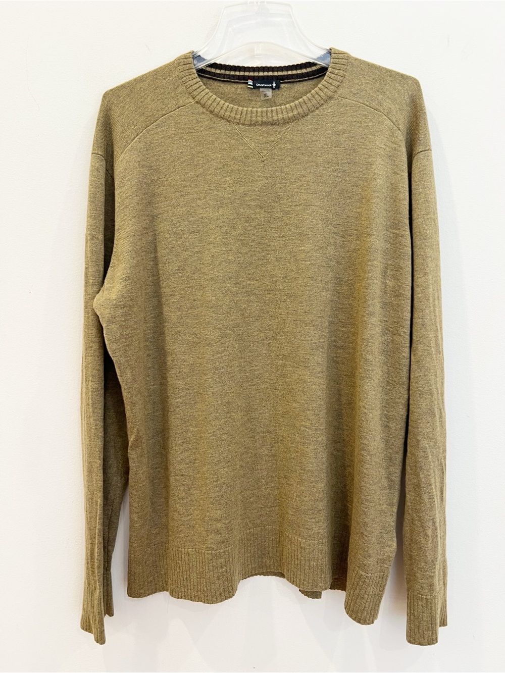SmartWool Sweater Mens Extra Large Brown Tan Merino Wool Blend Crewneck Layer